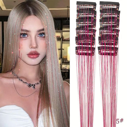 🔥Last Day Buy 2~60% OFF ✨Clip-in Tinsel Hair Extensions(A set of 12 pieces)