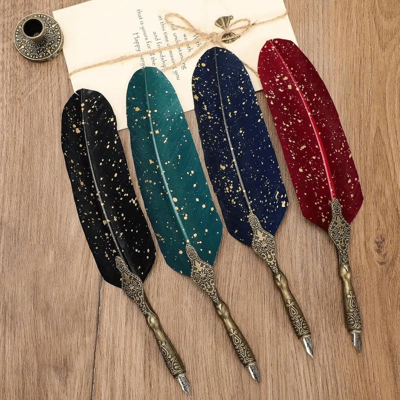 🔥Christmas Gift Choice🌟🖋️Exquisite Feather Quill Pen Set(💥Buy 3 Get 1 Free )