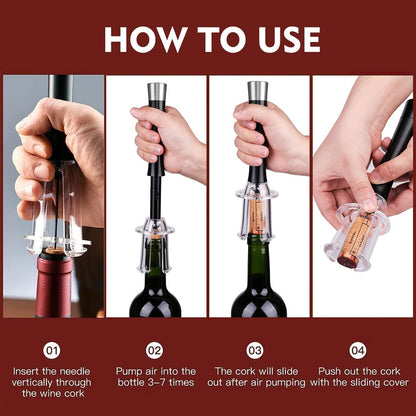 🍷Air Pump Cork Remover Wine Bottle Opener Set