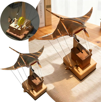 💥2nd Item 60% OFF🐠Upgraded Version Handmade Wooden Electric Bionic Manta Ray Ornament