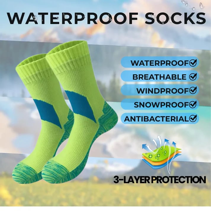 🧦 Unisex Crew Waterproof Socks – Neon Pulse