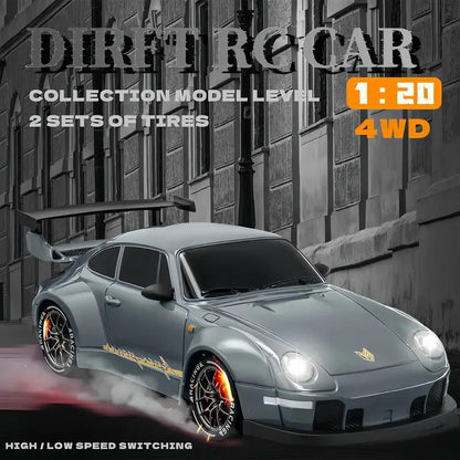 RC Drift Racing Car 1:20 Scale Model with 2.4GHz Remote 360° Spins & LED Lights Best Gift for Boys Girls Age 3+ Birthday Children’s Day