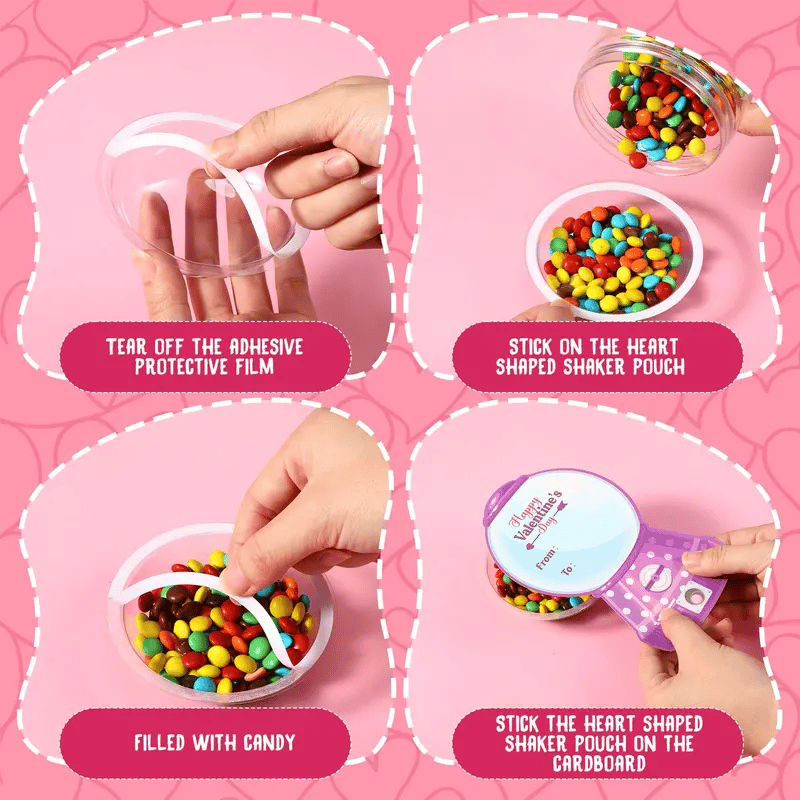Candy Cards Gift Set | Plastic Domes, DIY Treat Holders for Classroom Exchange, Kids & Couples 💝🎁🍬