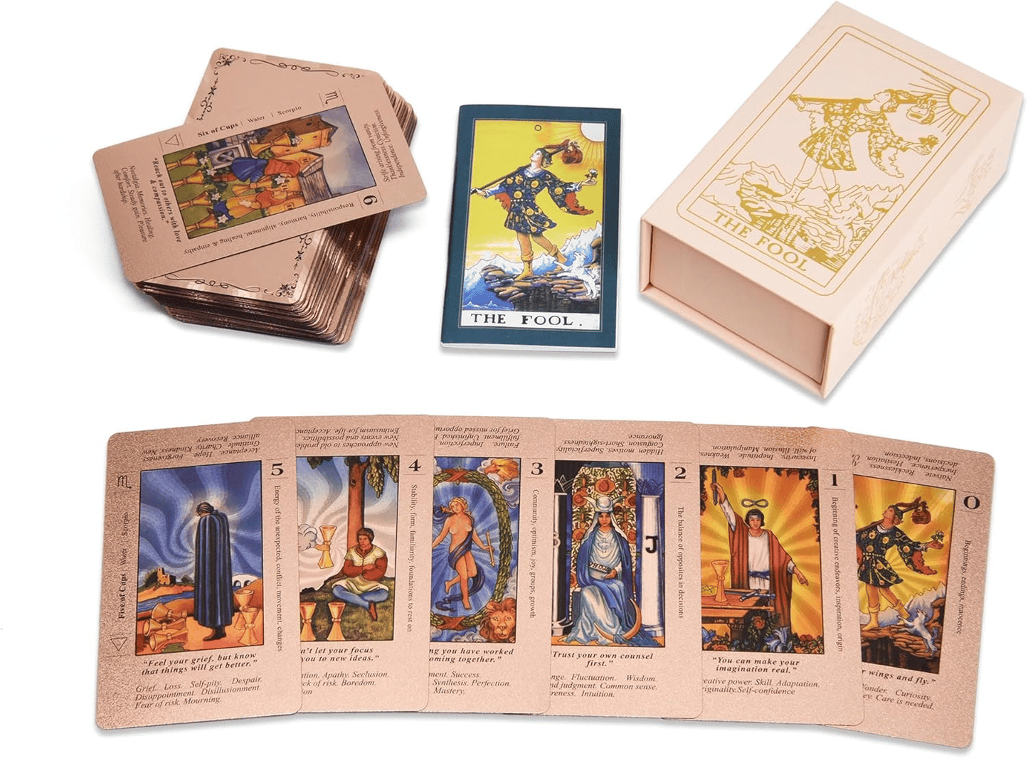 🔮Today Only 2nd 60% OFF!🔥Rose Gold Tarot Cards with Guide Book🔮