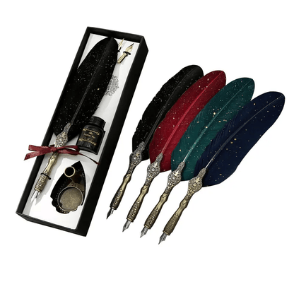 🔥Christmas Gift Choice🌟🖋️Exquisite Feather Quill Pen Set(💥Buy 3 Get 1 Free )