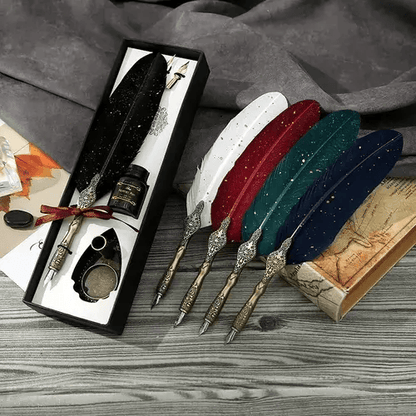 🔥Christmas Gift Choice🌟🖋️Exquisite Feather Quill Pen Set(💥Buy 3 Get 1 Free )