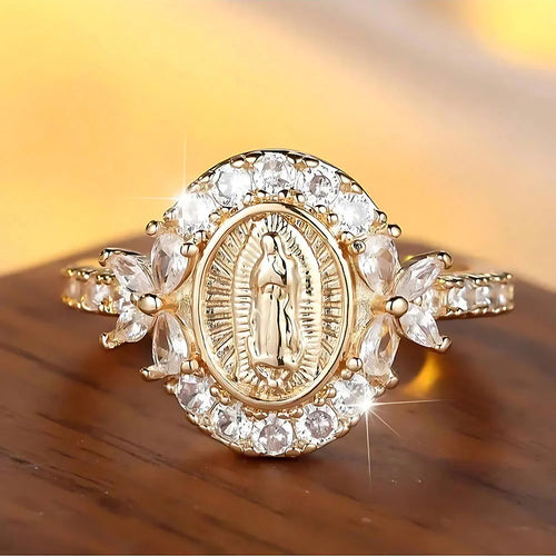 [2nd 60% OFF]✝️Elegant Virgin Mary Emblem Ring: Sacred Detail for Daily Devotion