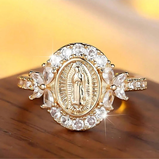 [2nd 60% OFF]✝️Elegant Virgin Mary Emblem Ring: Sacred Detail for Daily Devotion
