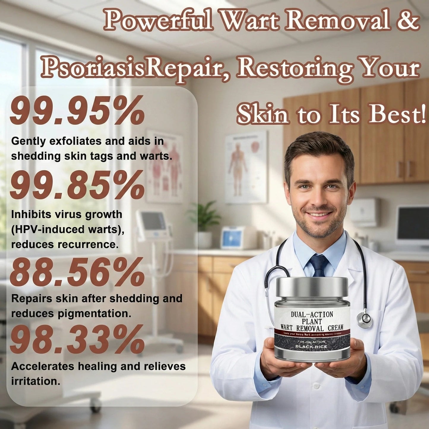 Virexo™ Black Rice Skin Repair Essence Cream (Removes warts and skin growths, improves keratin buildup and seborrheic dermatitis, follicular keratosis, age spots, and bruising)