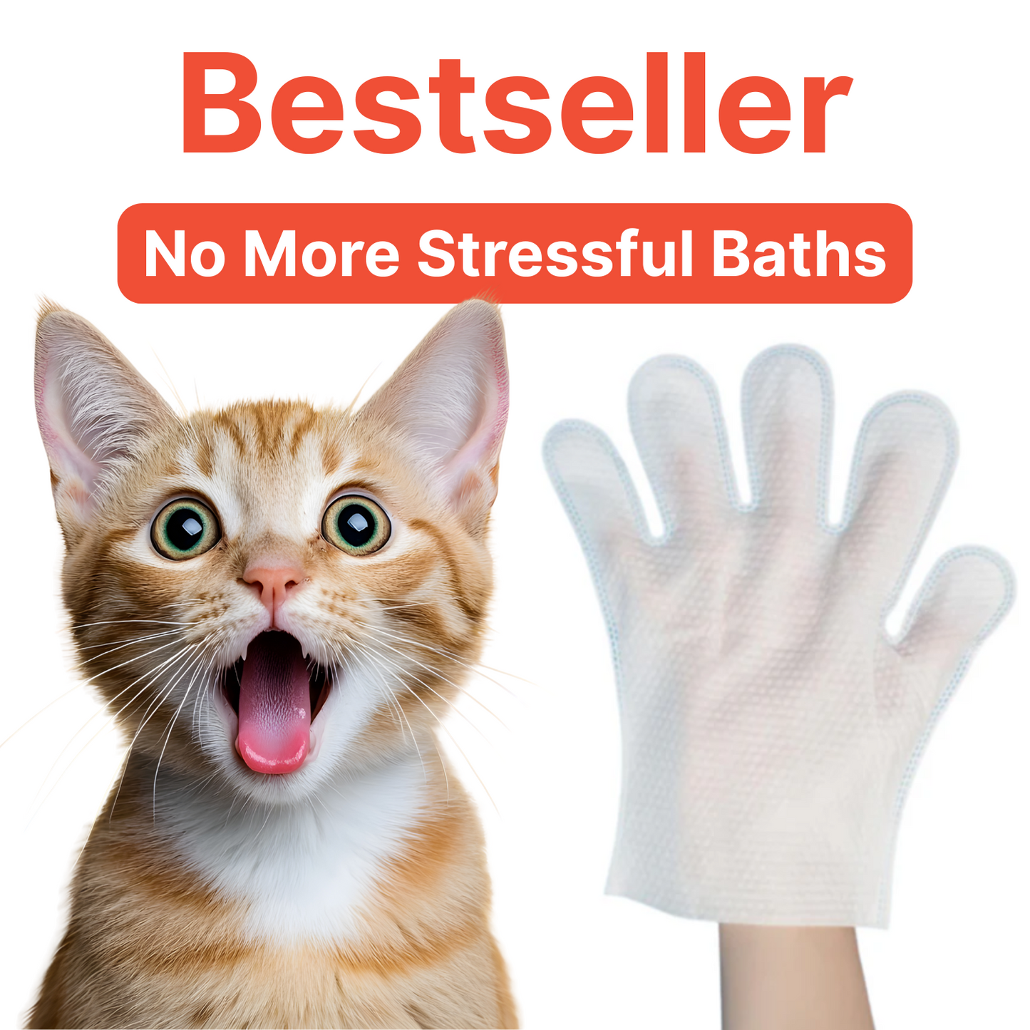 PET Glove Wipes，Freshening Grooming Dog&Cat Disposable 20Pcs