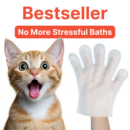 PET Glove Wipes，Freshening Grooming Dog&Cat Disposable 20Pcs