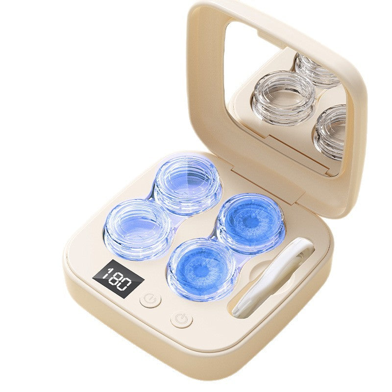 Ultrasonic Contact Lens Cleaner Machine with Integrated Mirror