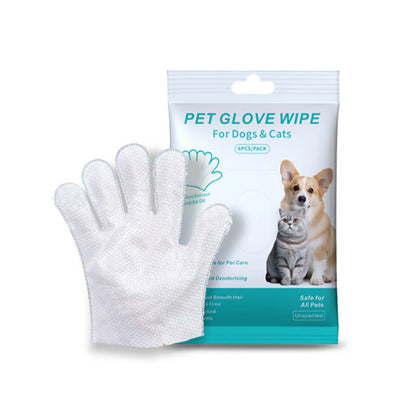 PET Glove Wipes，Freshening Grooming Dog&Cat Disposable 20Pcs
