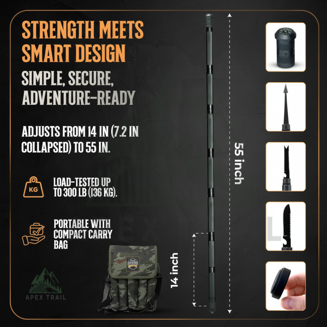 🦯2nd 60% OFF💸Made in U.S.A 15-in-1 Tactical Hiking Stick