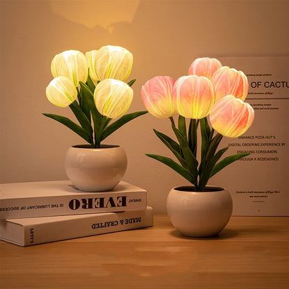 🏆Flash Sale⚡ 50K+ 🎁✨Simulation Tulip Nightlight with Vase Table Lamp🎄