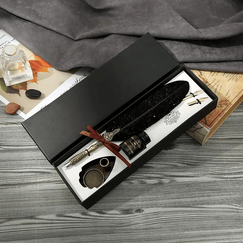 🔥Christmas Gift Choice🌟🖋️Exquisite Feather Quill Pen Set(💥Buy 3 Get 1 Free )