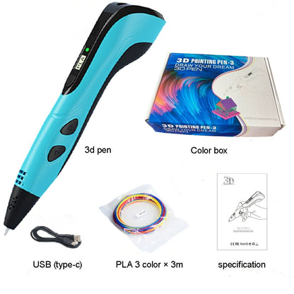 🎉🎁NEW 3D Printing Pen 3d Pen Set for Kids, LCD Display with PLA Filament