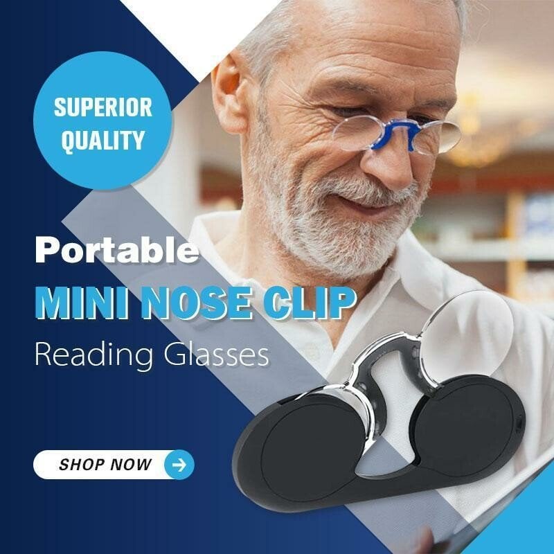 👓New Year Discount🔥Portable Mini Nose Clip Reading Glasses Pinch Nose Reading Glasses