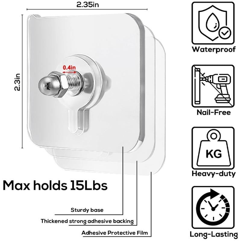 ⏰Final 3 Hours: Each One Only $1.5⚡No-Drill Screw Stickers Strong Adhesive No-Nail No Drilling Required Adhesive Wall Hooks