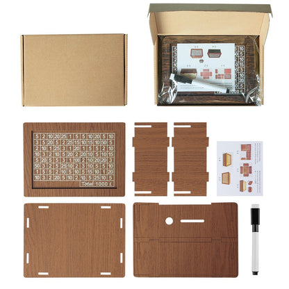 🎁 Hot Sale 50% OFF 🔥Retro Style Wooden Money Box with Counter Piggy Bank Handmade Saving Money Goal Piggy Bank