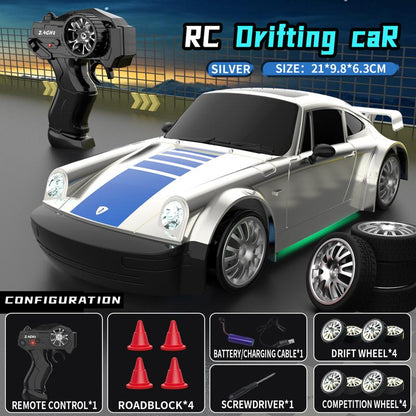 RC Drift Racing Car 1:20 Scale Model with 2.4GHz Remote 360° Spins & LED Lights Best Gift for Boys Girls Age 3+ Birthday Children’s Day