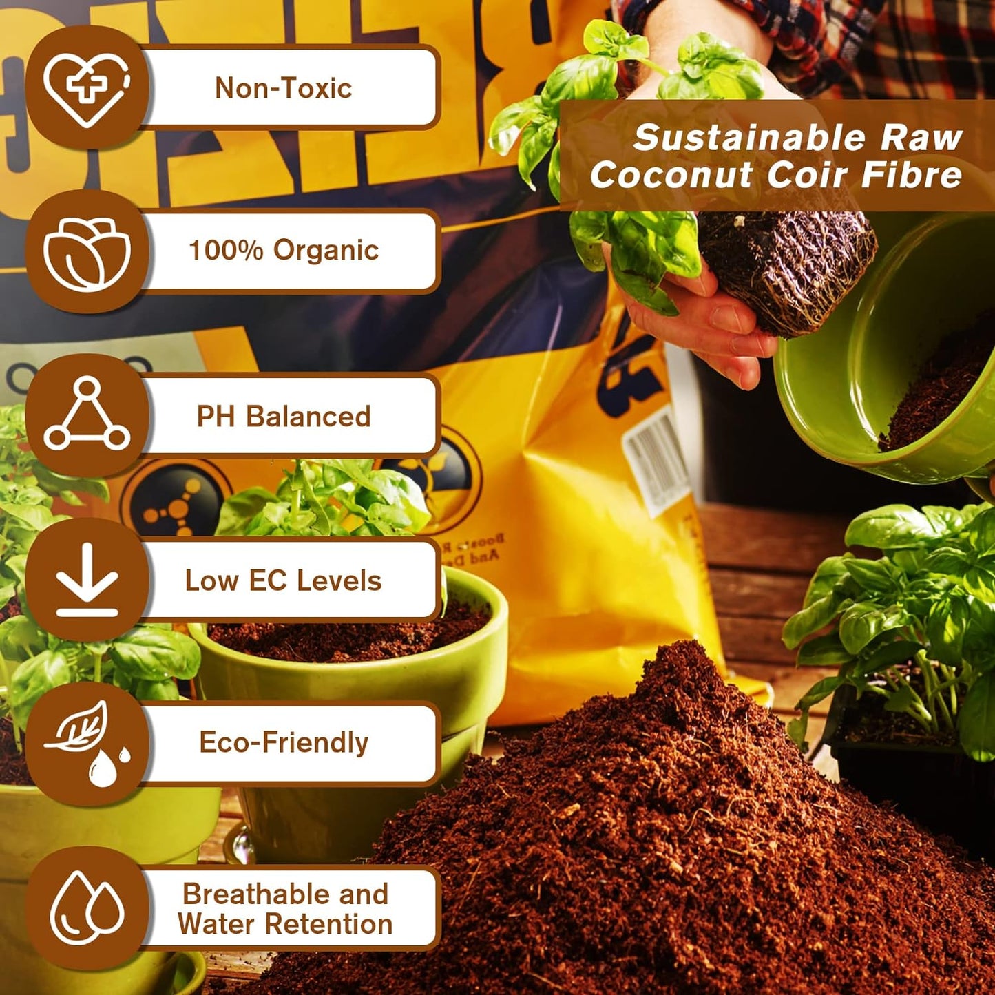 🔥LAST DAY 50% OFF🌱Premium Organic Coconut Coir Bricks for Plants