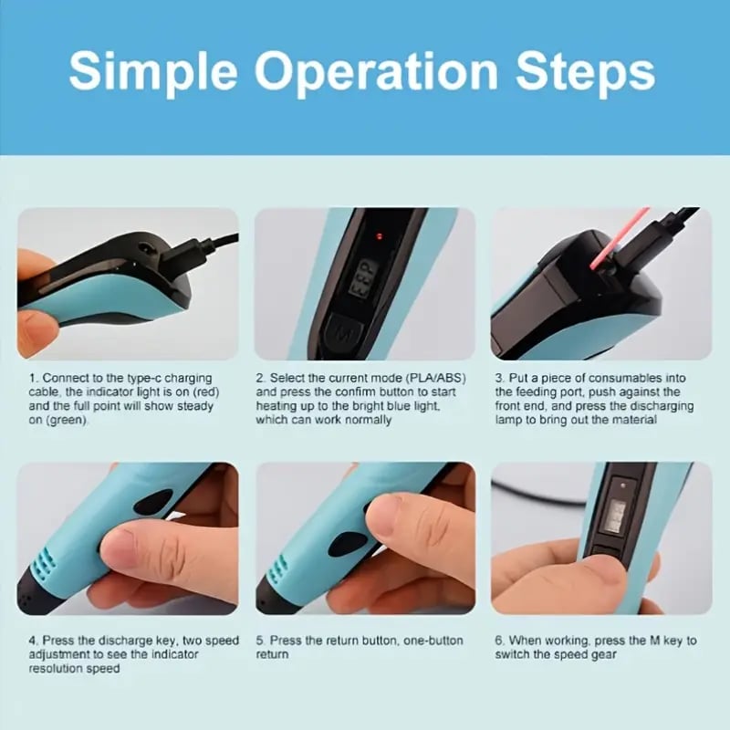 🎉🎁NEW 3D Printing Pen 3d Pen Set for Kids, LCD Display with PLA Filament