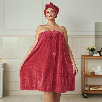 Plus Size Bath Skirt & Shower Cap Set