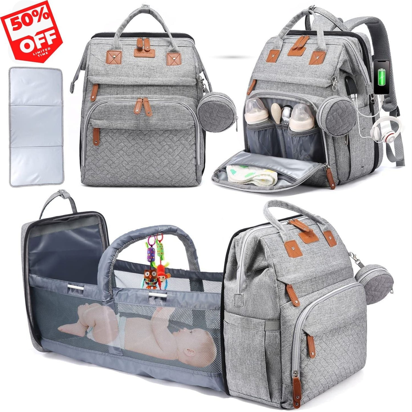 🚼Free Shipping🍼Diaper Bag Backpack with Changing Station, Large Capacity, Newborn Essentials Must Haves