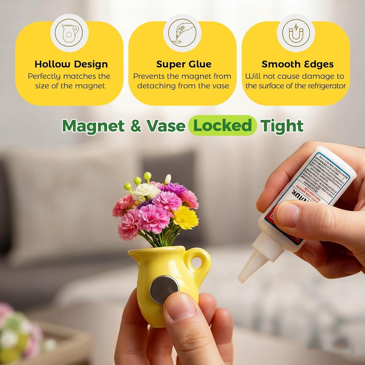 🌸Small items = big home joy!🏺Mini Vase Magnets for Fridge