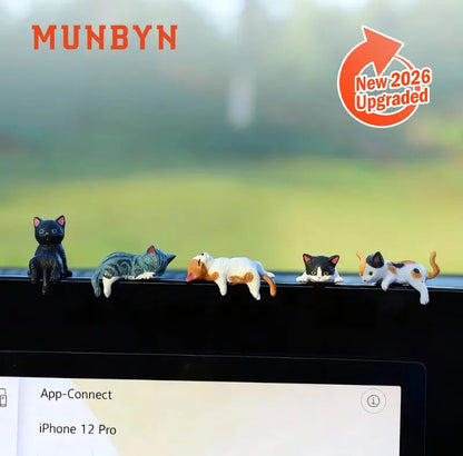 ⏰LAST DAY 60% OFF🔥 Hand-Painted Mini Cat Desk Figurines – Set of 5 Cute Cartoon Kitty Companions