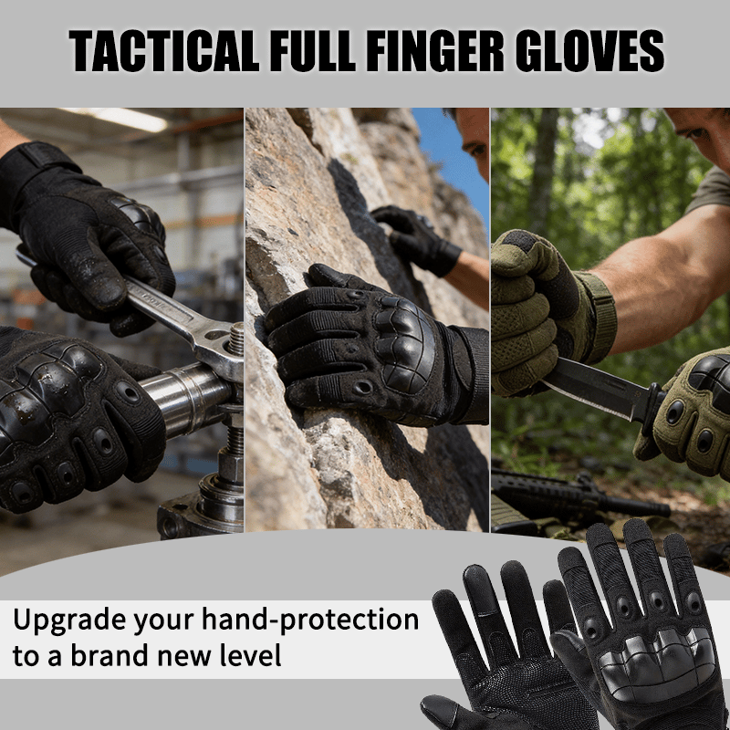 🖐️ Tactical Full Finger Gloves 🛡️ Soft Knuckle Protection + Touch Screen – Durable, Comfortable & Ready for Action! 💥🔥