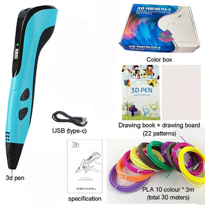 🎉🎁NEW 3D Printing Pen 3d Pen Set for Kids, LCD Display with PLA Filament