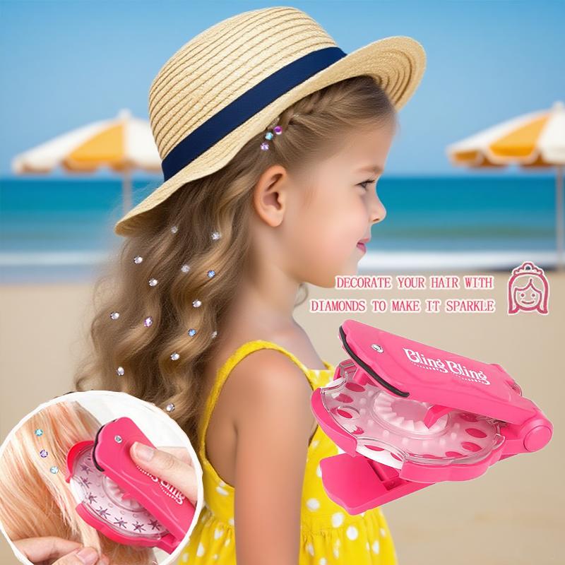 🔥Christmas Big Save🎄✨Glitter Diamond Styling Tools Hair Gemstone Styling Set to light up girls' hair, clothes, accessories, No Heat Required Hair Styling Accessories