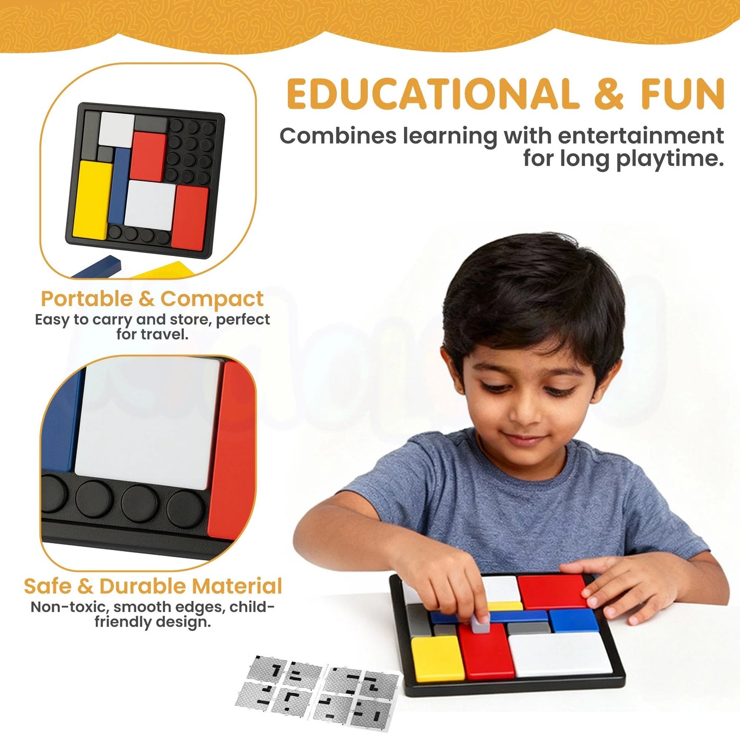 🧩 88-Level Brain Teaser Pattern Block Game: Boost Focus & Logic For Kids 🧠