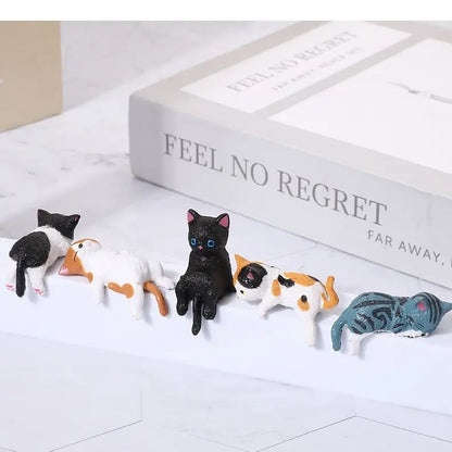 ⏰LAST DAY 60% OFF🔥 Hand-Painted Mini Cat Desk Figurines – Set of 5 Cute Cartoon Kitty Companions