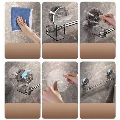 ⏰Limited-Time 49% Off - Christmas Special 🎄Stainless Steel Suction Cup Towel Rack