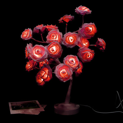 🌹💓Rose Flower Design Tree Night Light, USB Powered Table Lamp