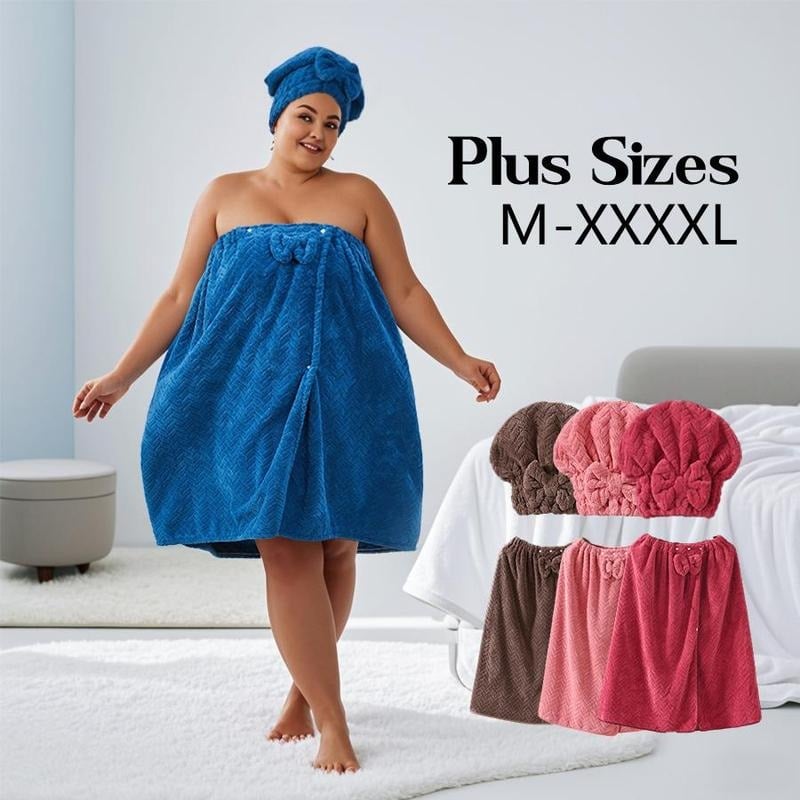 Plus Size Bath Skirt & Shower Cap Set