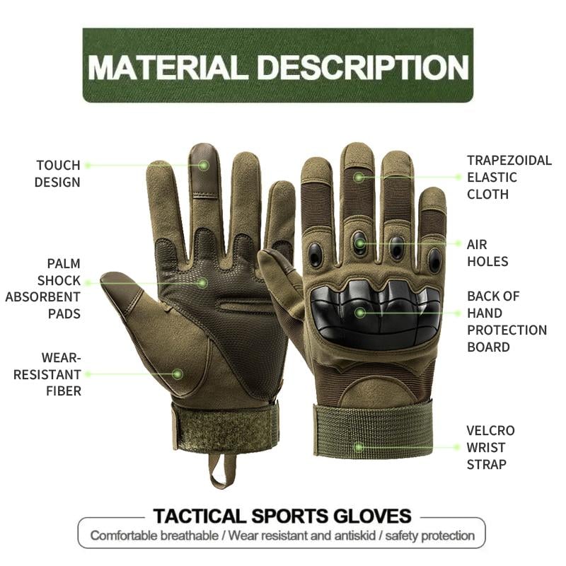 🖐️ Tactical Full Finger Gloves 🛡️ Soft Knuckle Protection + Touch Screen – Durable, Comfortable & Ready for Action! 💥🔥