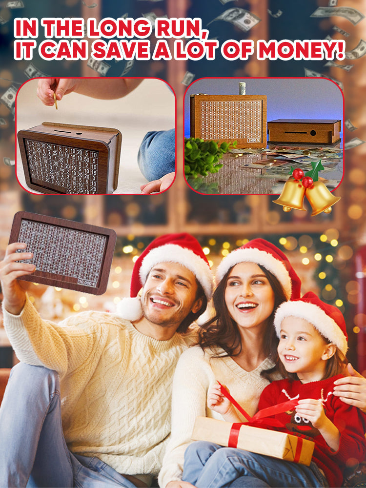 🎁 Hot Sale 50% OFF 🔥Retro Style Wooden Money Box with Counter Piggy Bank Handmade Saving Money Goal Piggy Bank