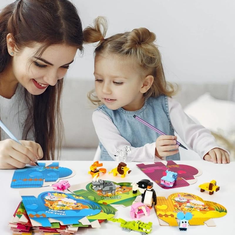 💖Hot 50% OFF💝 Animal Building Blocks Valentine’s Cards for Kids – 2026 Valentine’s Day Gifts 💝