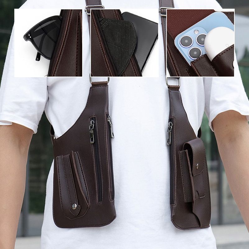 🎒 Premium Leather Underarm Shoulder Bag for Men & Women Anti-theft Hidden Storage