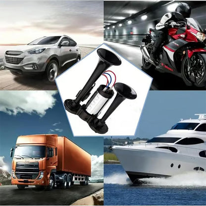 🎉New Year Gift 50% OFF!📢120dB Pneumatic Horn (12V/24V Universal) – Train-Like Sound for Trucks/Cars: Easy to Install!