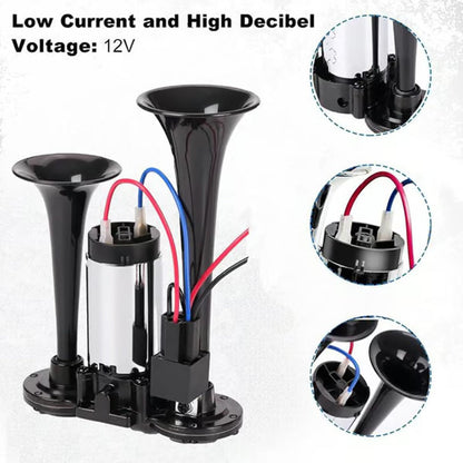 🎉New Year Gift 50% OFF!📢120dB Pneumatic Horn (12V/24V Universal) – Train-Like Sound for Trucks/Cars: Easy to Install!