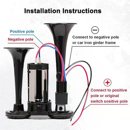 🎉New Year Gift 50% OFF!📢120dB Pneumatic Horn (12V/24V Universal) – Train-Like Sound for Trucks/Cars: Easy to Install!