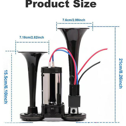 🎉New Year Gift 50% OFF!📢120dB Pneumatic Horn (12V/24V Universal) – Train-Like Sound for Trucks/Cars: Easy to Install!